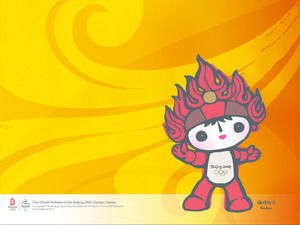 Fuwa Hintergrund Olympischen Spiele PPT-Hintergrund-Vorlage