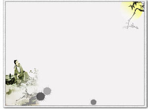 Gray Du Fu background Chinese wind PPT template download