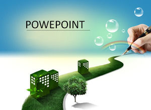 Template bisnis Powerpoint hijau