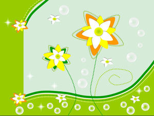 Fond vert Cartoon fleur Diaporama modèle Télécharger