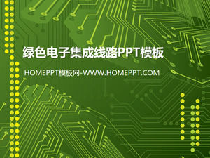 Grüne elektronische integrierte Linie Hintergrund PPT-Vorlage