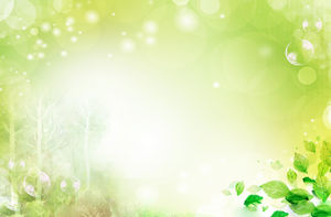 グリーングロー水彩葉のPPTの背景画像