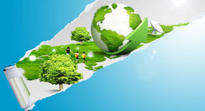 Green grass environmental protection theme business report ppt template