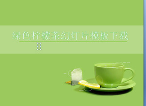 Green Lemon Tea Background Simple Simple Diashow-Vorlage herunterladen
