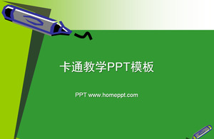 Verde dos desenhos animados caneta de tinta de download modelo do PowerPoint