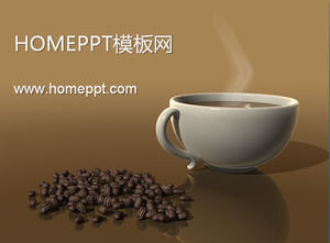 Hot coffee background dining category PPT template download