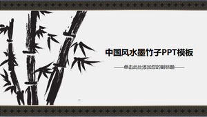 Tinta Bambu Fine Chinese Kerja Angin Ringkasan Laporan Template ppt