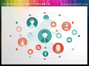 Internet gráficos sociais material de PowerPoint de download