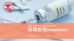 "Mantener alejado de las drogas, apreciar la vida" plantilla PPT educación antidroga