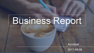 レジャー、ビジネスの全体像の背景シンプルなラインのビジネス風の作業報告PPTテンプレート