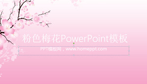 Light Plum Blossom Background Cartoon PowerPoint Template Download