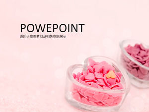 戀愛盒子的粉紅色糖果PPT模板