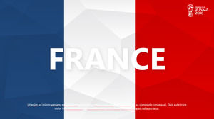낮은 얼굴 바람 배경 프랑스 팀 월드컵 테마 PPT 템플릿