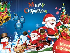 Merry Christmas Noel Baba Noel Slayt Arka Plan Resmi