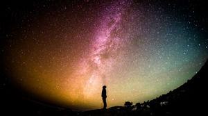 سماء الليل المرصعة بالنجوم النجوم خلفية صورة PPT