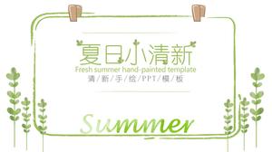Summer small fresh green plant PPT template