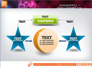 Arancione verde blu composizione del pacchetto di modello di grafico di PowerPoint scaricare