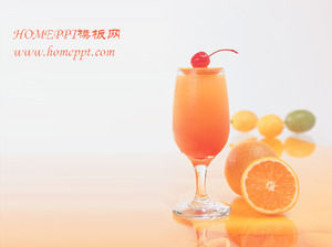 Orange juice beverage background food and beverage PPT template download