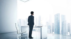 Overlooking the background of the workplace PPT background pictures