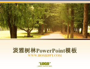 公園の木の背景PowerPointのテンプレートをダウンロード