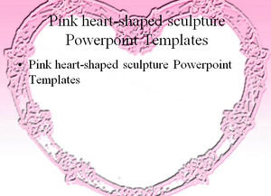 Розовое сердце образный скульптуры Powerpoint шаблоны