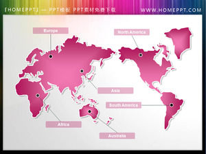 粉红色世界地图