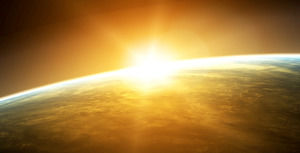 Sunny modelo del fondo de Cosmos PowerPoint planeta