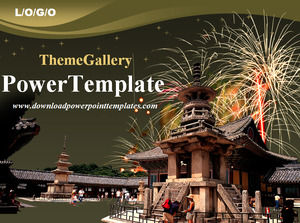 Powerpoint, lo sfondo Modelli tempio fuochi d'artificio