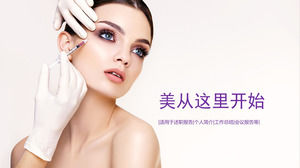 Purple flat beauty industry PPT template