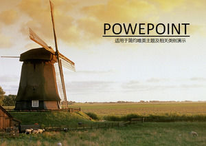 Ranch Windmühle saubere Energie PPT-Vorlage