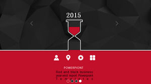 Kırmızı ve siyah iş yıl sonu raporu Powerpoint Şablonları