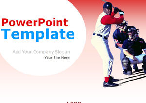 Red baseball Powerpoint Templates