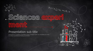 Red Chalkboard Chalk Hand Drawn Science Chemistry Experiment PPT Courseware Template
