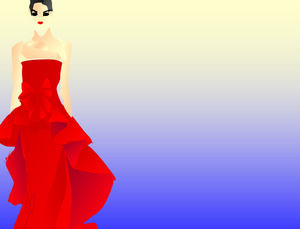 빨간 드레스와 여성