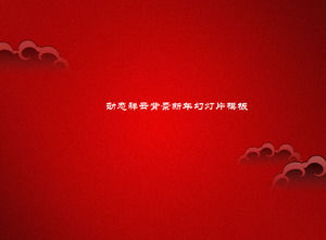 Kırmızı bayram bulutlar arka plan Çin Yeni Yılı PPT şablon