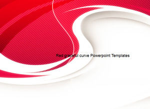 Red graceful curve Powerpoint Templates