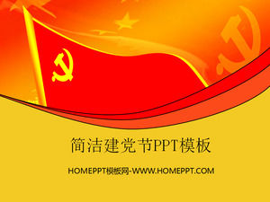 Red party flag background of the founding party PowerPoint template download