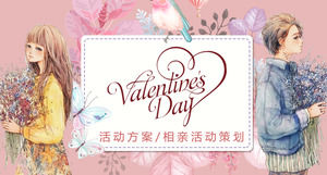 Romantische Valentinstag-Planung PPT-Vorlage