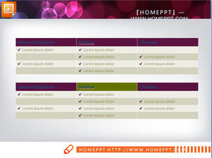 Prosty i praktyczny materiał fioletowy tabela danych PowerPoint do pobrania