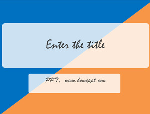 Simple and simple orange-blue two-color PowerPoint template download