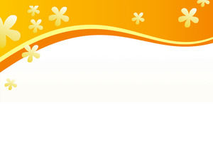 簡單的橙色花PPT背景圖片