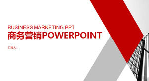 Template PPT pemasaran bisnis datar merah sederhana
