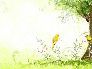 Spring Birds PPT background picture