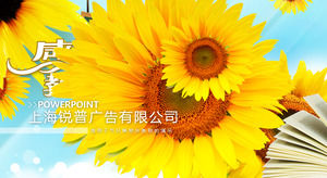 Sunflower blossom Template Thanksgiving Guru Hari PPT