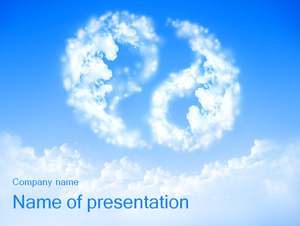 Tai Chi shape of the white clouds background of the natural scenery PPT template free download;