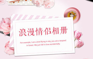 Tanabata roz romantic cuplu album PPT șablon