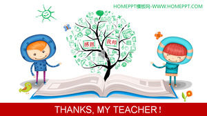 THANKSMY ENSEIGNANT! Le modèle PPT Day Creative Thanksgiving Teacher