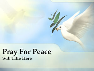 평화 PPT의 비둘기 템플릿 슬라이드