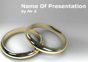 Deux anneaux de fiançailles d'or modèle powerpoint