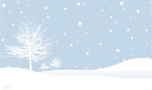 Dwa zaśnieżone drzewa płatki śniegu tła eleganckie zdjęcia PPT